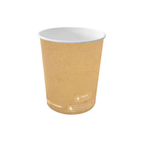Bicchieri-in-carta avana e PLA 300 ml 100 pz