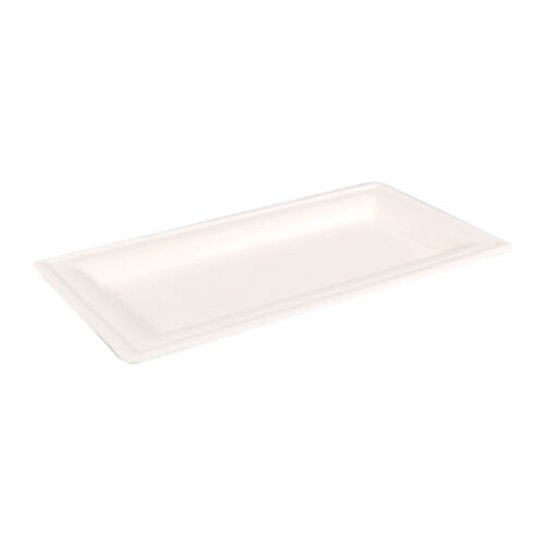 Piatti rettangolari in polpa di cellulosa e PLA ø 26x13 cm 100 pz
