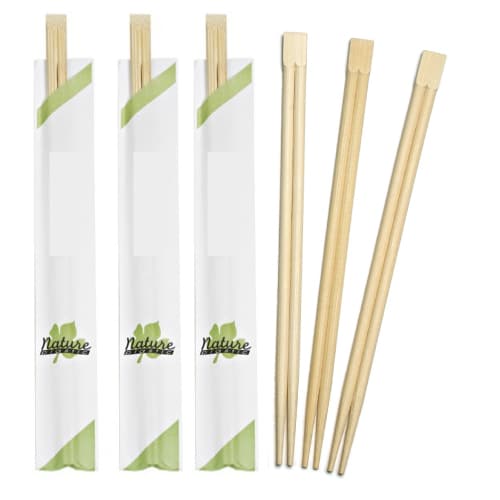 Bacchette imbustate ecologiche e compostabili per sushi in bambu