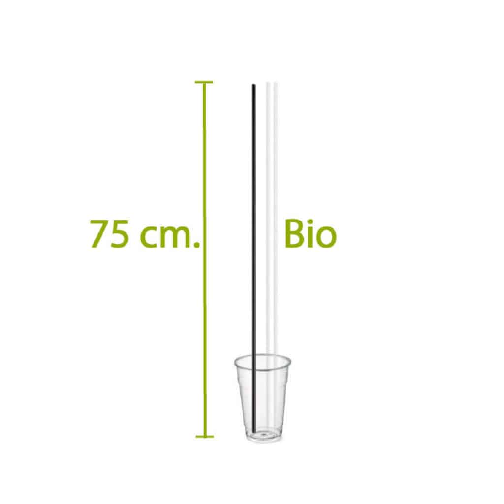 Cannucce lunghe biodegradabili 750x6,3 mm 250 pz