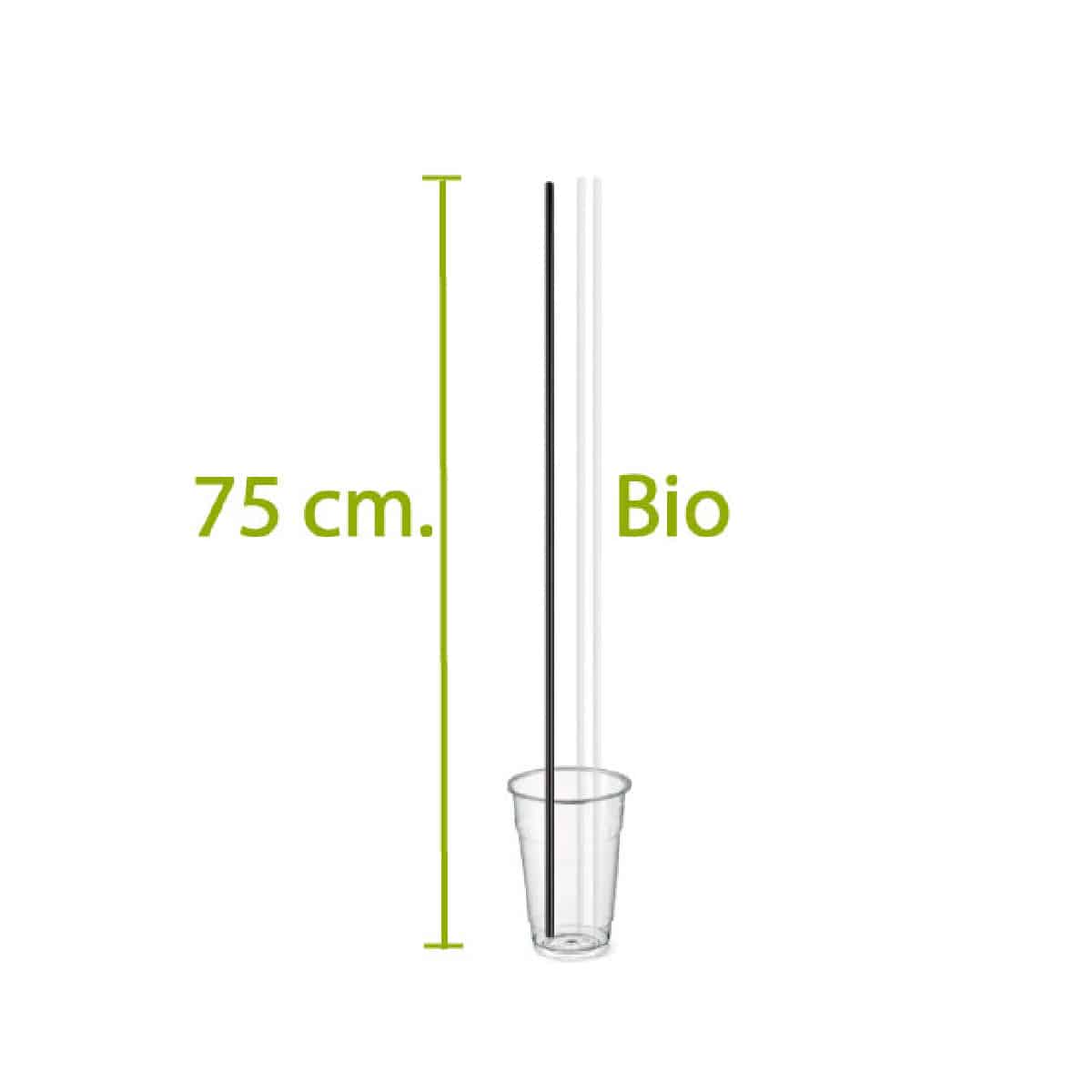 Cannucce lunghe biodegradabili 750x6,3 mm 250 pz