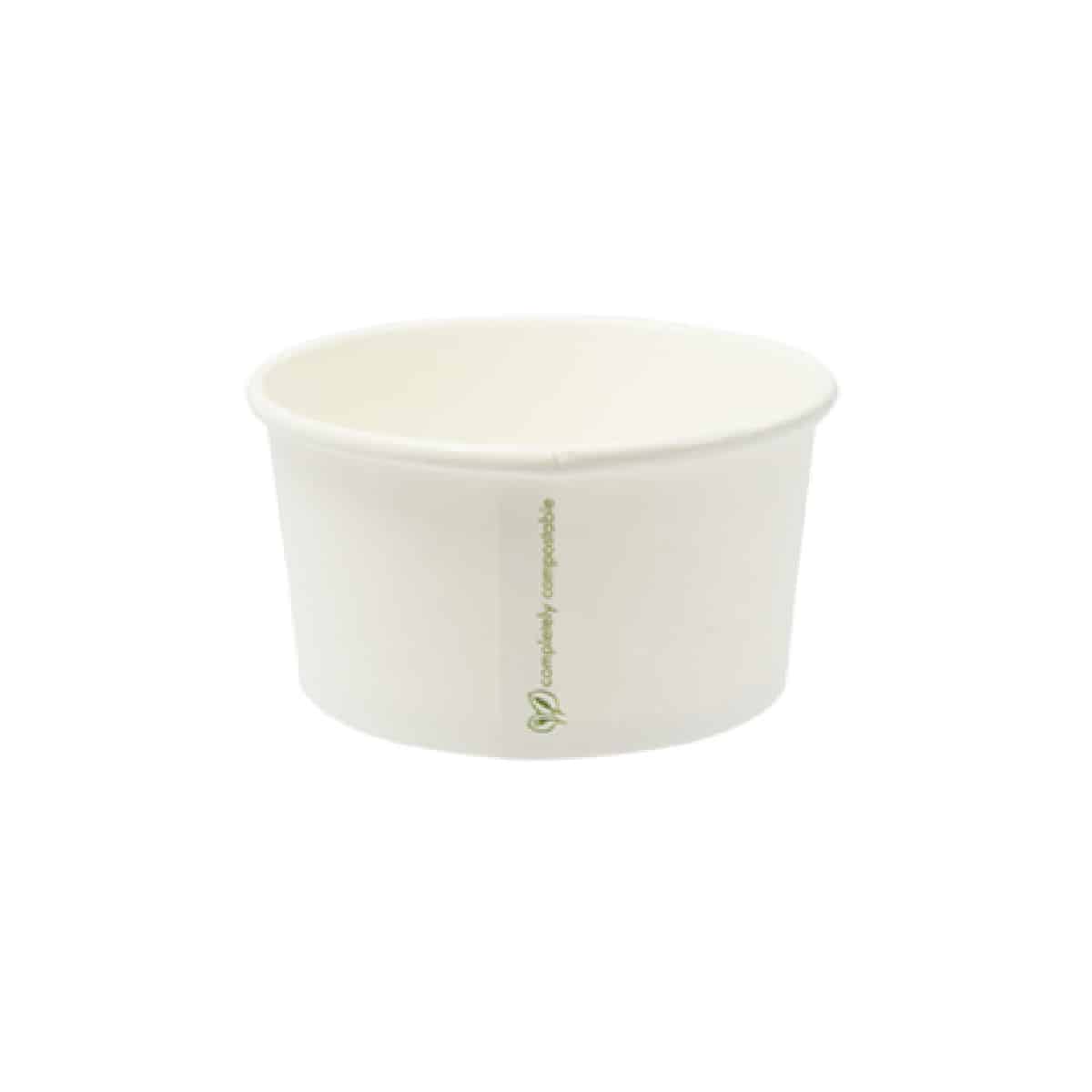 Ciotole bianche in cartoncino foderate in PLA ml 470 50 pz