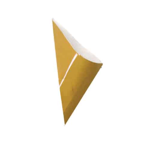 cono biodegradabile antigrasso in carta paglia per frittura 17x17x24 cm