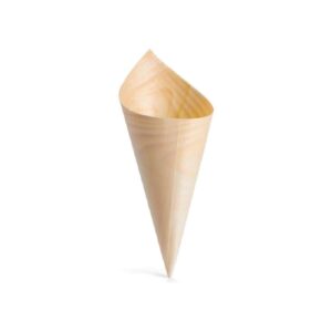 cono in legno compostabile per finger food 6,5 cm