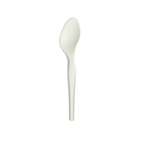 cucchiaio biodegradabile bianco in materbi 16,6 cm