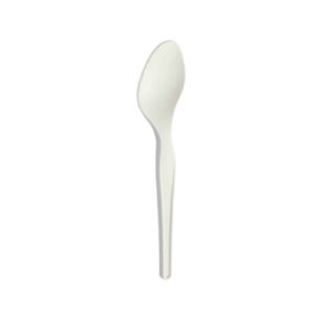 cucchiaio biodegradabile bianco in materbi 16,6 cm