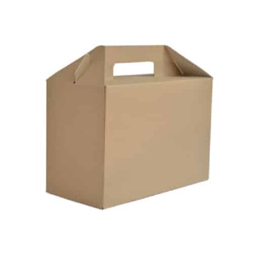 scatola con manici in cartoncino ecologico avana 26,5x12,8x18 cm