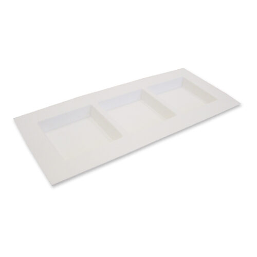 Piatti tre scomparti in cellulosa e PLA 26x11cm compostabili