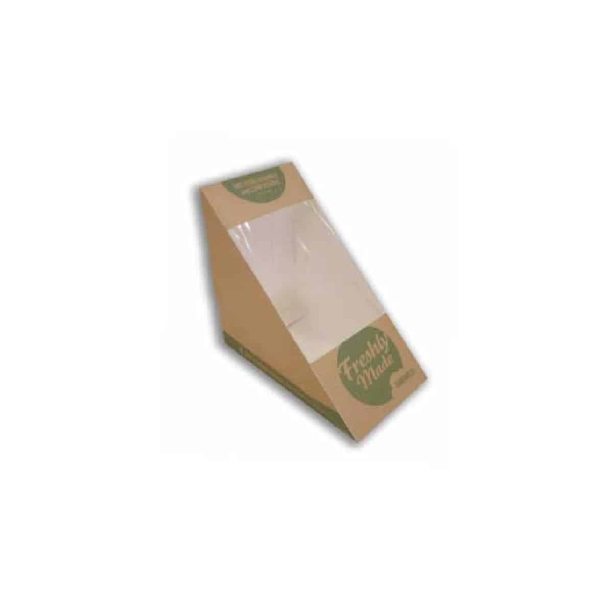 Porta tramezzino ecologico con finestra in PLA 72 mm 500 pz