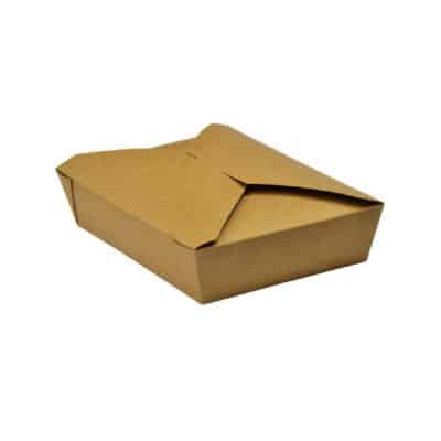 Scatole per cibo da asporto in cartoncino foderate in PLA 19,5x14 h 5 cm 1500 ml 280 pz