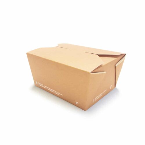 scatola compostabile per alimenti in cartoncino avana da 750 ml