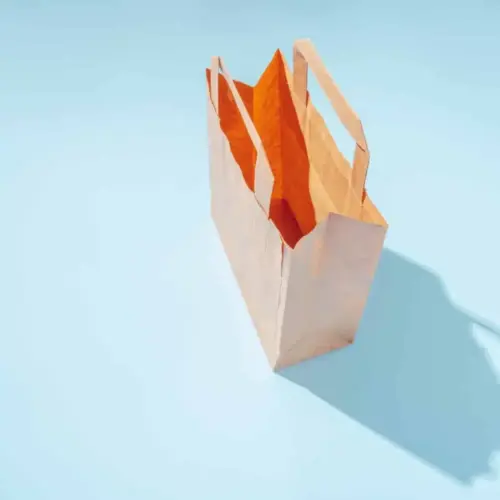 Shopper en papier recyclé compostable