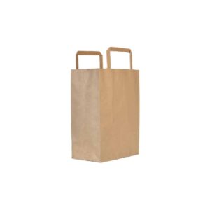 Shoppers con manici in carta avana ecologica e riciclata 32+17x29 cm