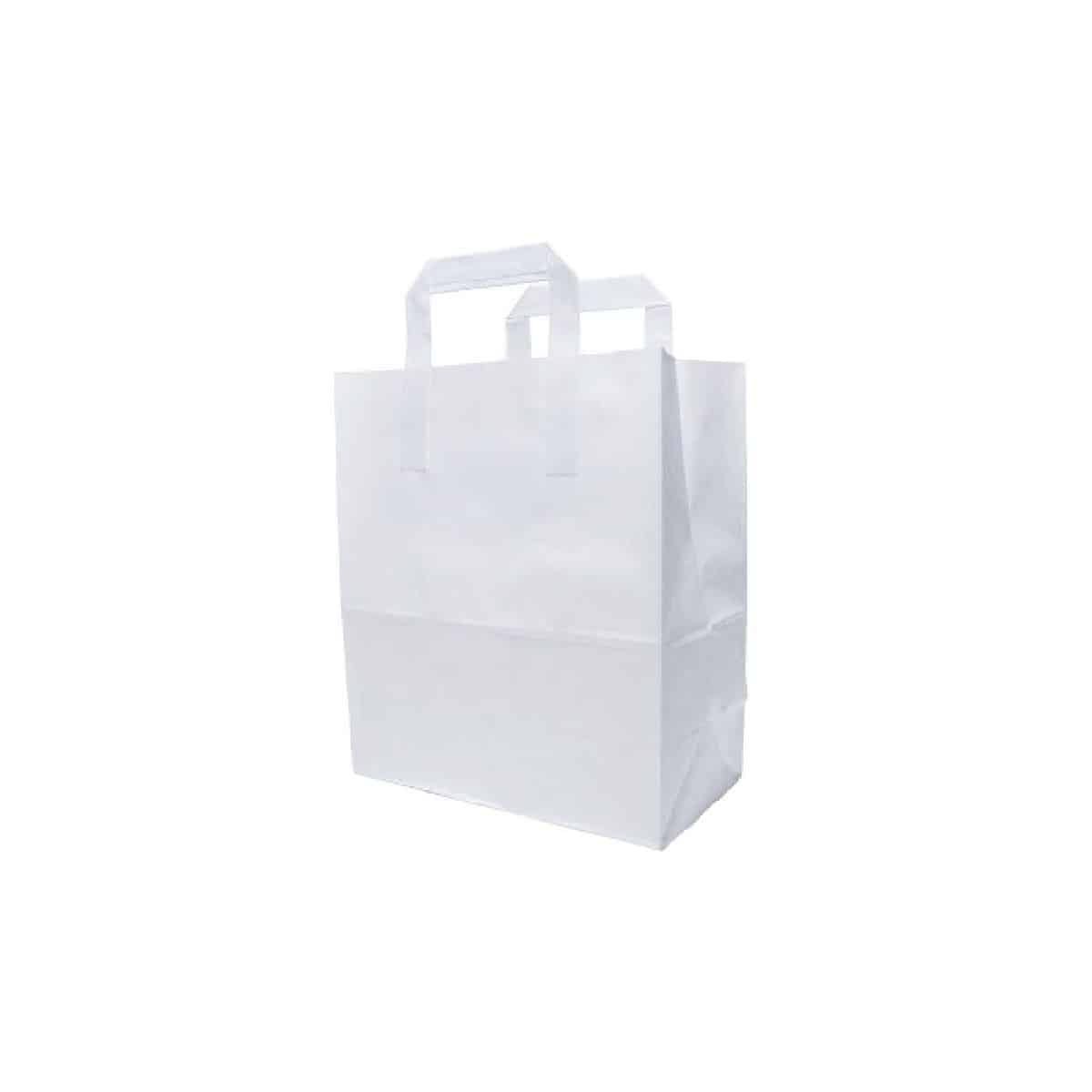 Shoppers bianco con manici in carta ecologica 35 25X25 cm 200 pz