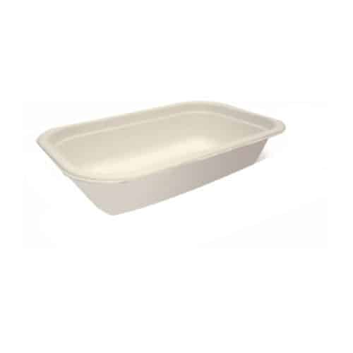 Vaschette compostabili per alimenti biodegradabili in polpa di cellulosa da 650 ml