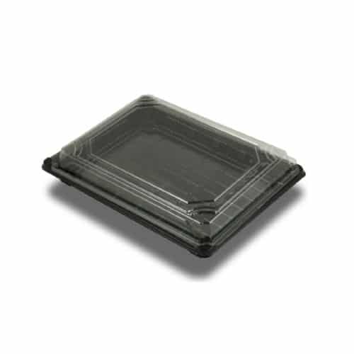 Vassoi neri per Sushi in bioplastica 18,2 x 13,8 x 4 cm 300 pz