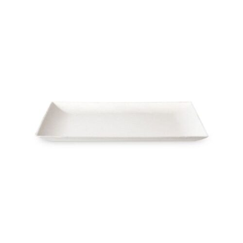Vassoio rettangolare compostabile per sushi in canna da zucchero 27x9 cm