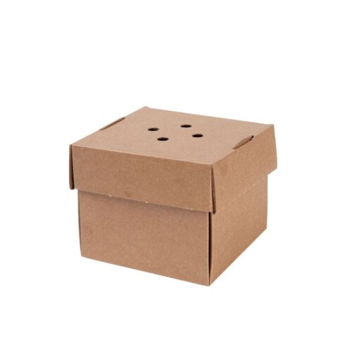 box porta burger in cartoncino con fori misura 13x13x10