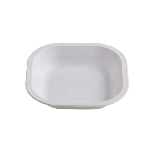 Piatto quadrato termosaldabile e compostabile in polpa di cellulosa 18×18 cm