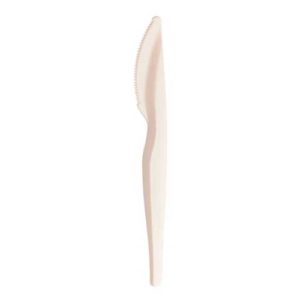 Coltelli biodegradabili e compostabili in materbi color bianco latte