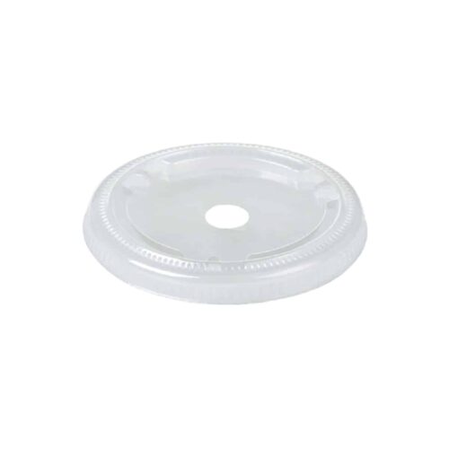 coperchi con foro per bicchieri compostabili da 200-250 cc