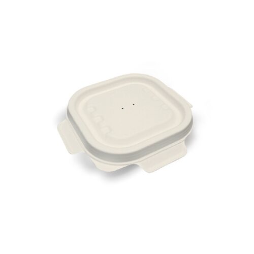 Coperchio quadrato compostabile in polpa di cellulosa per vaschette 230-340 ml