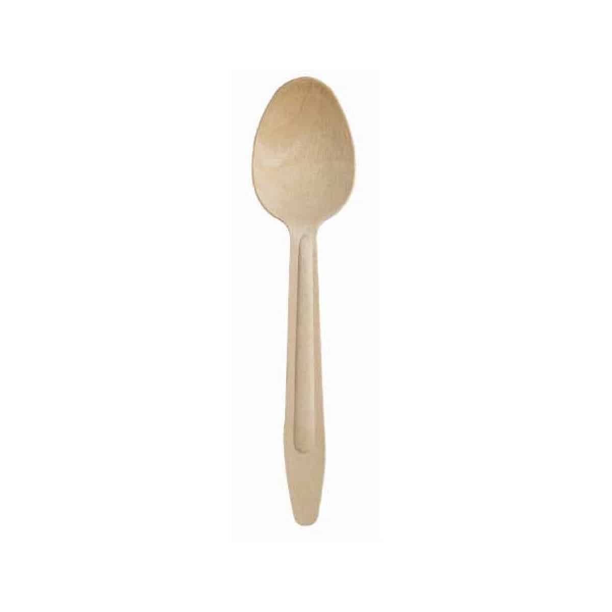 Cucchiaio in legno chiaro 16.5 cm 100 pz