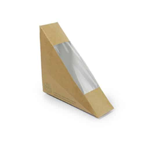 Porta tramezzino ecologico con finestra in PLA 3.8 cm 500 pz