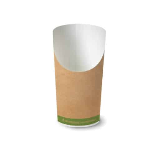 bicchiere porta fritti avana in cartoncino compostabile