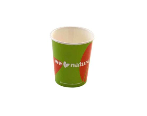 Bicchieri in cartoncino compostabile foderati in PLA con logo da 225 ml