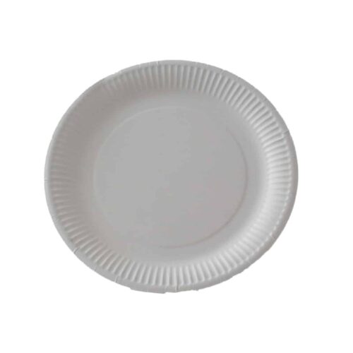 piattini tondi da 18 cm in carta con rivestimento biodegradabili