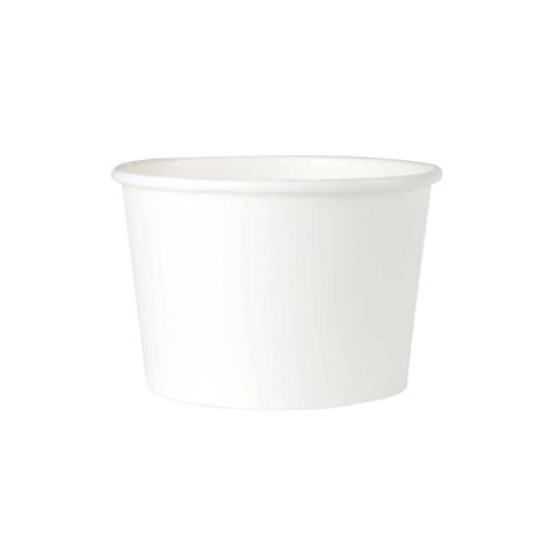 Ciotole ecologiche per minestra in cartoncino bianco e PLA da 475 ml