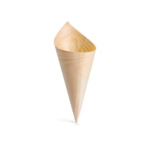 cono di legno per aperitivo biodegradabile 17,5 cm