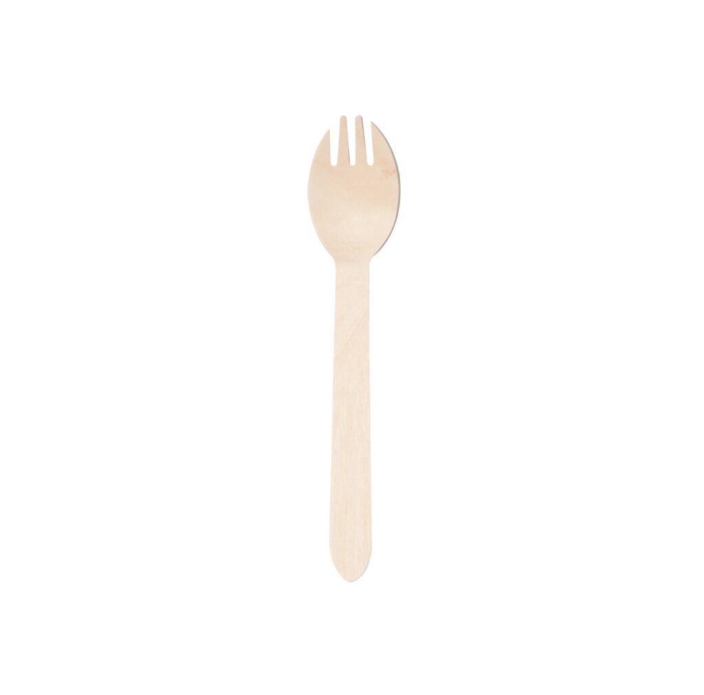 Cucchiaio e forchetta in legno 14 cm 300 pz