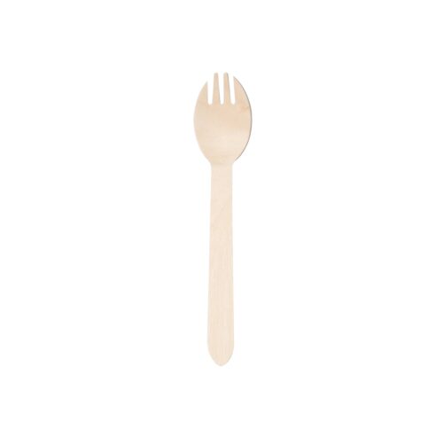 Cucchiaio e forchetta in legno 14 cm 300 pz