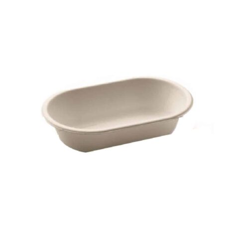 Vaschette rettangolari compostabili per alimenti in polpa di cellulosa da 460 ml