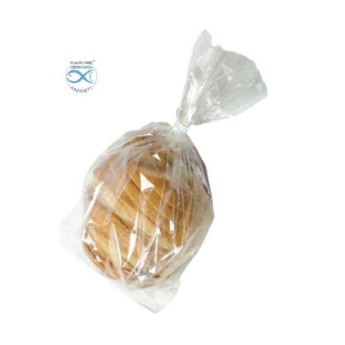 Sacchetti trasparenti biodegradabili in Natureflex 110+60x340 mm