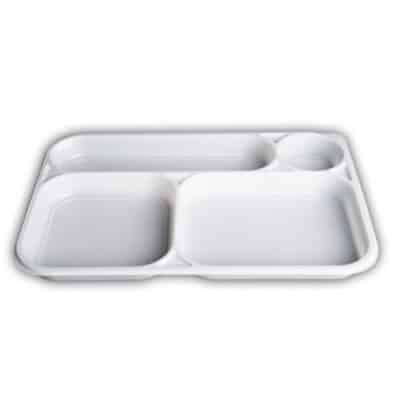 Barquette thermoscellable à quatre compartiments en CPLA 300 pcs