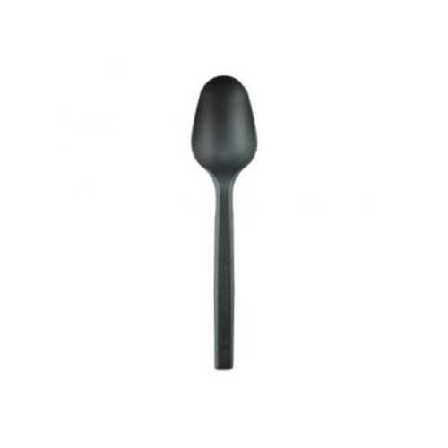 Cucchiaino monouso compostabile nero in bioplastica 13 cm