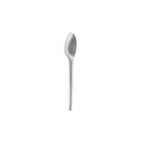 Cucchiaio bianco per dessert compostabile in bioplastica 13 cm