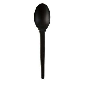 Cucchiaio monouso nero compostabile in cpla