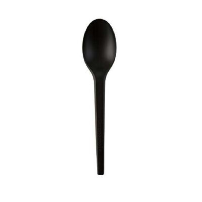 Cucchiaio nero in bioplastica 16,5 cm 100 pz