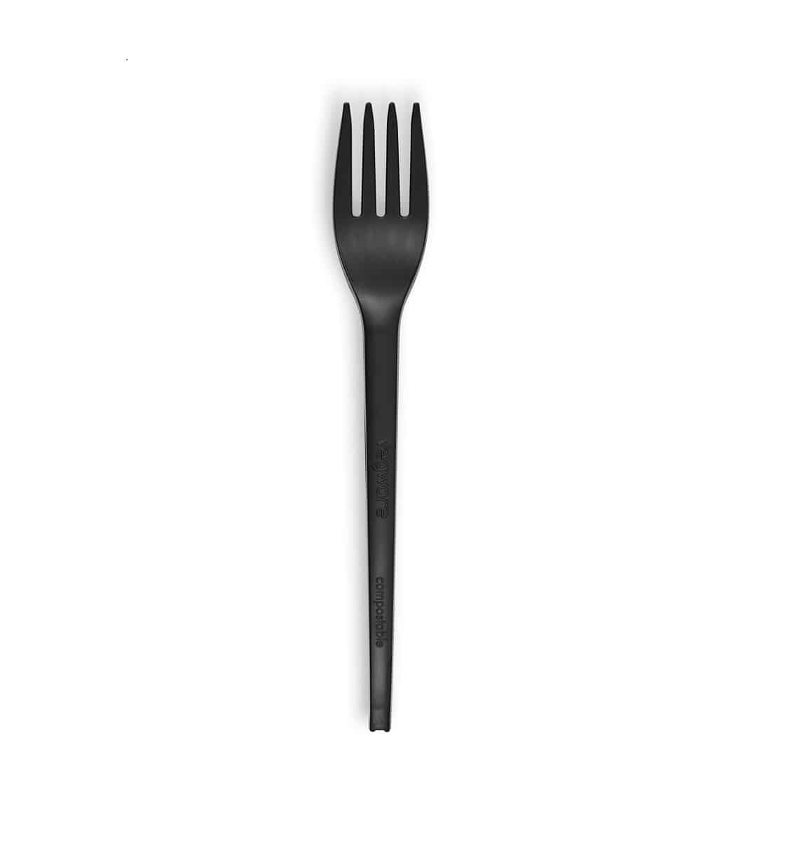 forchetta nera bioplastica ecologica 16,5 cm 100 pz