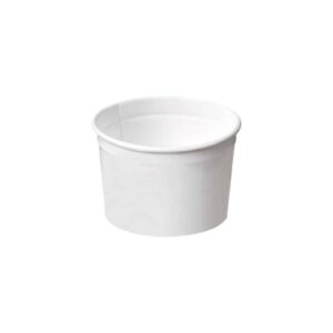 Coppette gelato compostabili in cartoncino bianco e PLA 160 ml