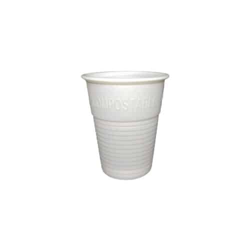 Completamente compostabile Bicchiere biodegradabile monouso in Cartone Marrone e Bianco allInterno Ideale per Bevande Calde e Fredde 200 ml 