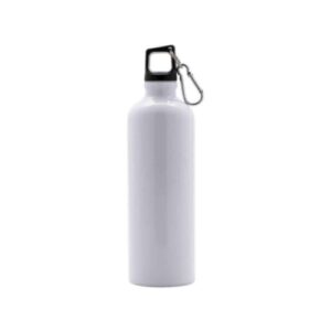 borraccia bianca in alluminio con tappo nero 750 ml