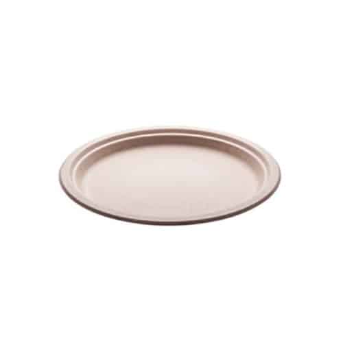 Piatti biodegradabili e compostabili in cellulosa avana da 18 cm