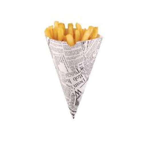 Cono per fritture in materiale compostabile