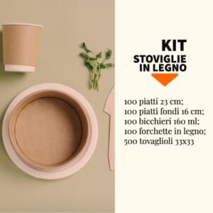Kit di stoviglie monouso in legno: ecologico e sostenibile per le tue feste ed eventi