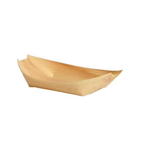 Barchetta in legno ecosostenibile per alimenti 16.5 cm
